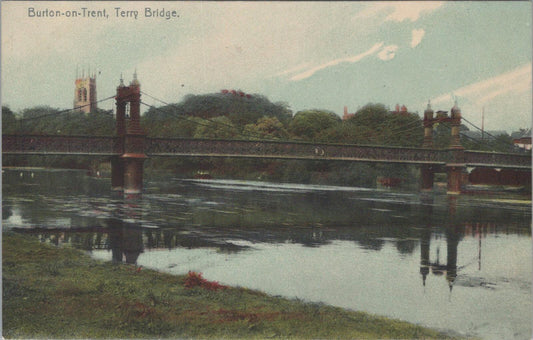 Staffordshire Postcard: Burton-on-Trent, The Ferry Bridge and River Trent XT1969