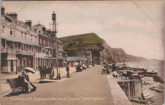 Devon Postcard: Sidmouth Esplanade and Royal York Hotel, Street Scene XT1975