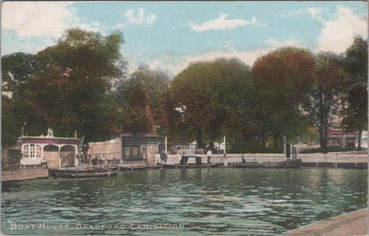 Yorkshire Postcard: Bradford Exhibition, Boat House and Lake Parade XT1977