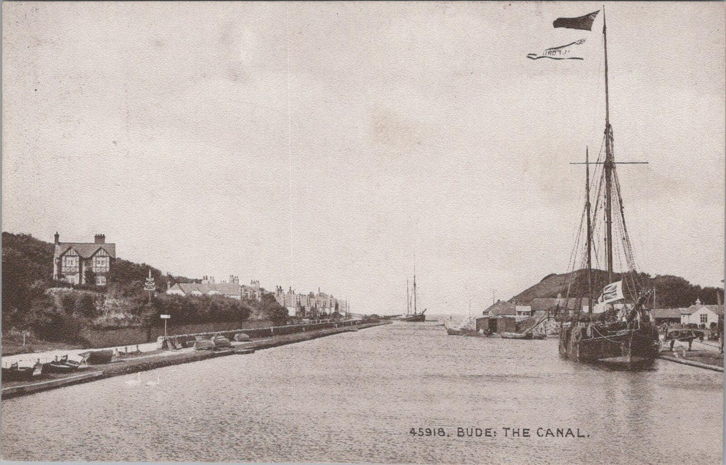 Cornwall Postcard: Bude, The Canal Basin and Maritime Sailing Ships XT1999