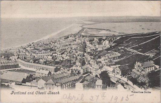 Dorset Postcard: Portland and Chesil Beach, Aerial Village View  XT2019