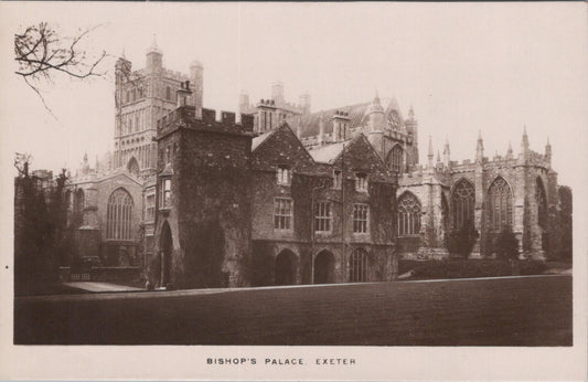 Devon Postcard: Bishop's Palace Exeter Cathedral View Sepia 1910's XT2032