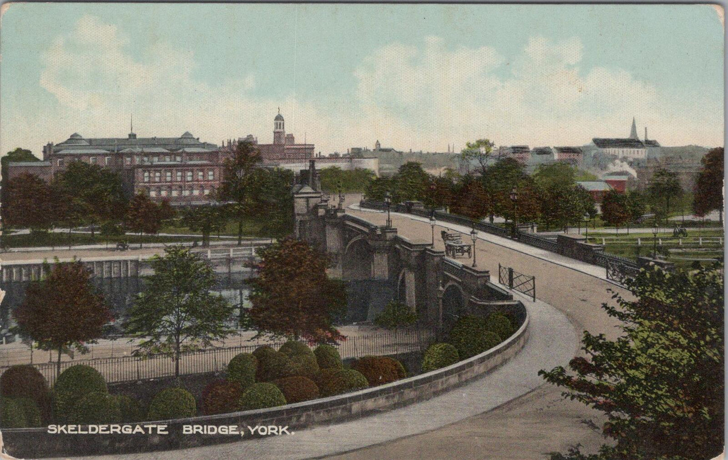 Yorkshire Postcard: Skeldergate Bridge, York, River Ouse, 1910's XT2035