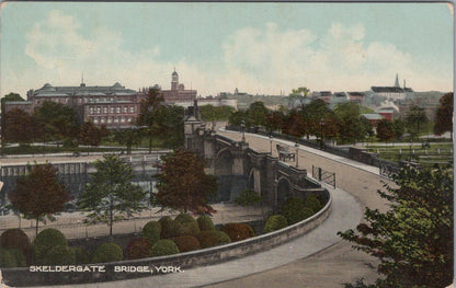Yorkshire Postcard: Skeldergate Bridge, York, River Ouse, 1910's XT2035
