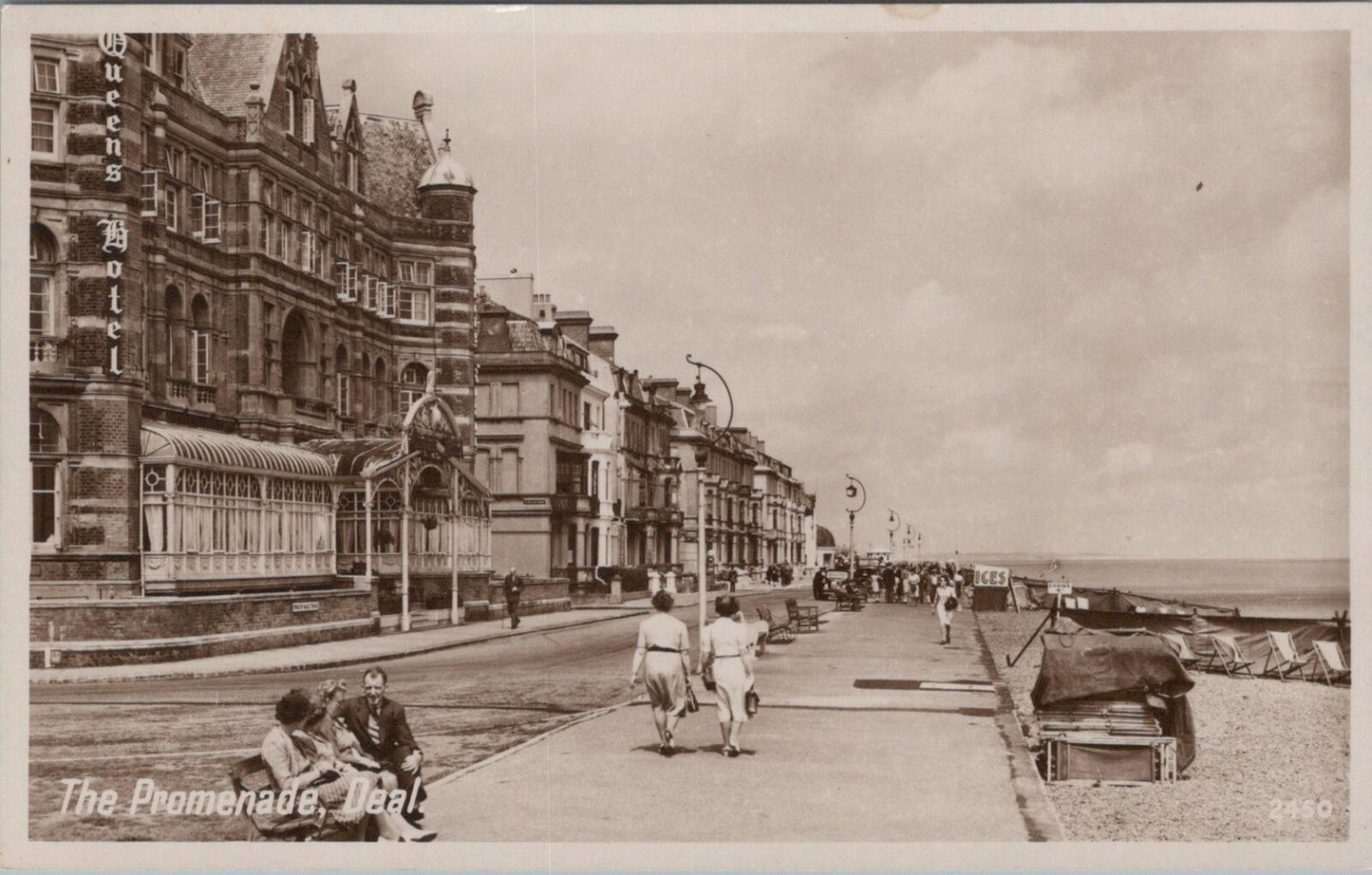 Kent Postcard: Queens Hotel The Promenade Deal Seafront Promenade XT2044