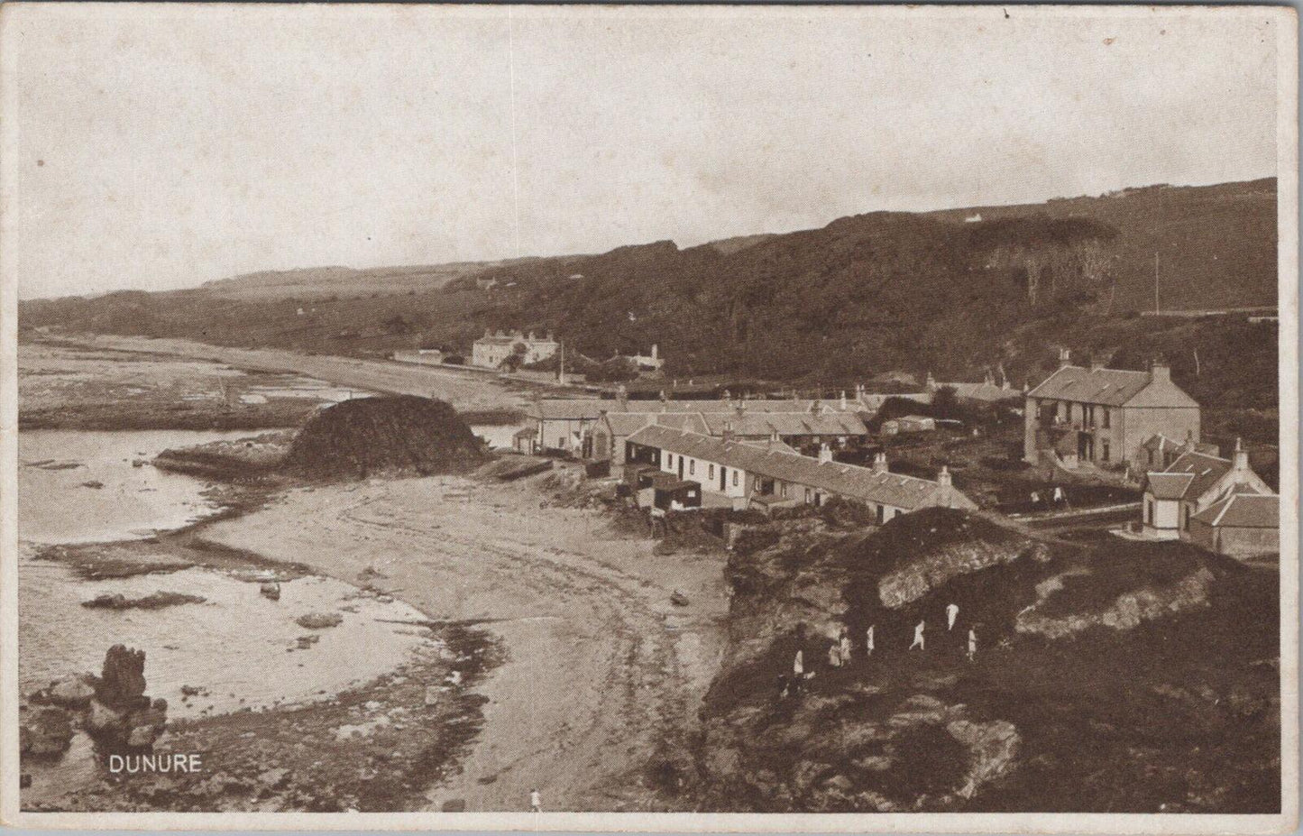 Ayrshire Postcard: Dunure Village from the Castle Seafront Cottages  XT2046