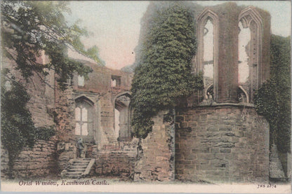 Warwickshire Postcard: Oriel Window Kenilworth Castle Ruins 1910's XT2051