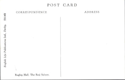 Warwickshire Postcard: Ragley Hall The Red Saloon Interior Stately Home XT2052