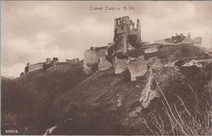 Dorset Postcard: Corfe Castle S.W. View Ruins Historic Hilltop   XT2054