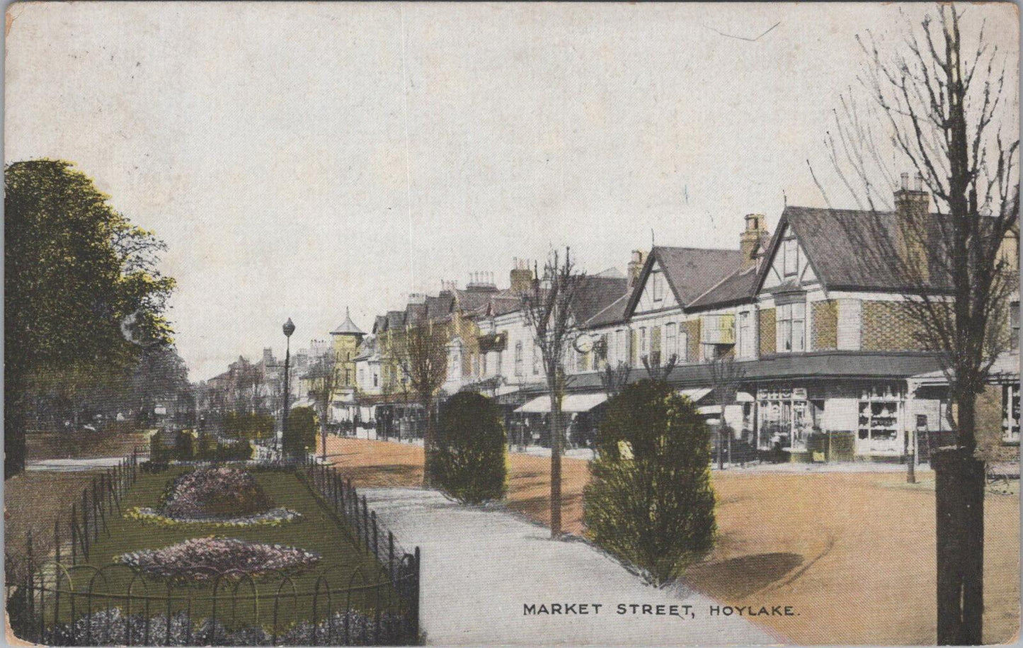 Cheshire Postcard: Market Street Hoylake Street Scene Garden Parade  XT2062