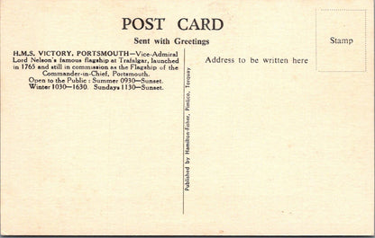 Naval History Postcard: HMS Victory, Nelson's Quarters, Portsmouth   XT2067