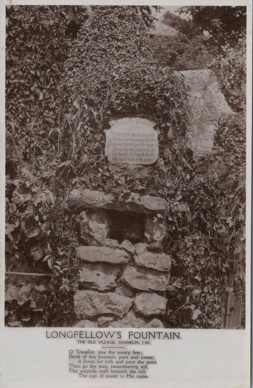 Isle Of Wight Postcard: Longfellow's Fountain, Old Village, Shanklin  XT2069