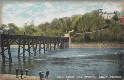 Lancashire Postcard: Preston, Old Tram Bridge and Avenham Tower   XT2070