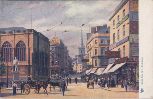 Somerset Postcard: Bristol High Street, St Nicholas Church, 1900's XT2085