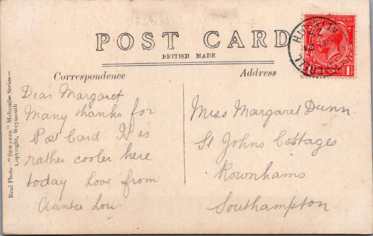 Dorset Postcard: The White Horse, Weymouth, Osmington Hill Figure  XT2093