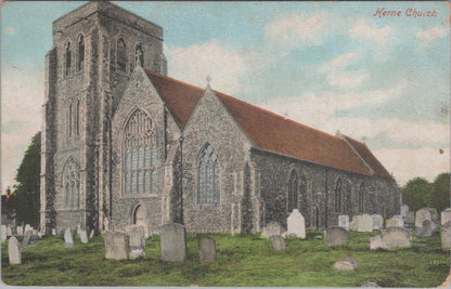 Kent Postcard: Herne Church Near Herne Bay, St Martin's Edwardian XT3417