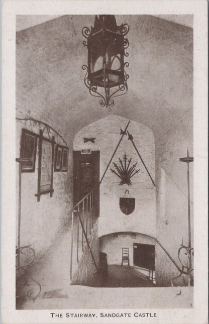 Kent Postcard: Sandgate Castle The Stairway Folkestone Interior Museum XT3418