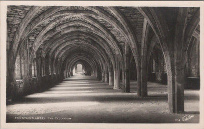 Yorkshire Postcard: Fountains Abbey The Cellarium Ripon RPPC XT3421
