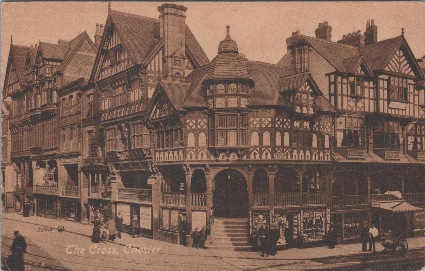 Cheshire Postcard: The Cross Chester Rows Half Timbered Buildings XT3424