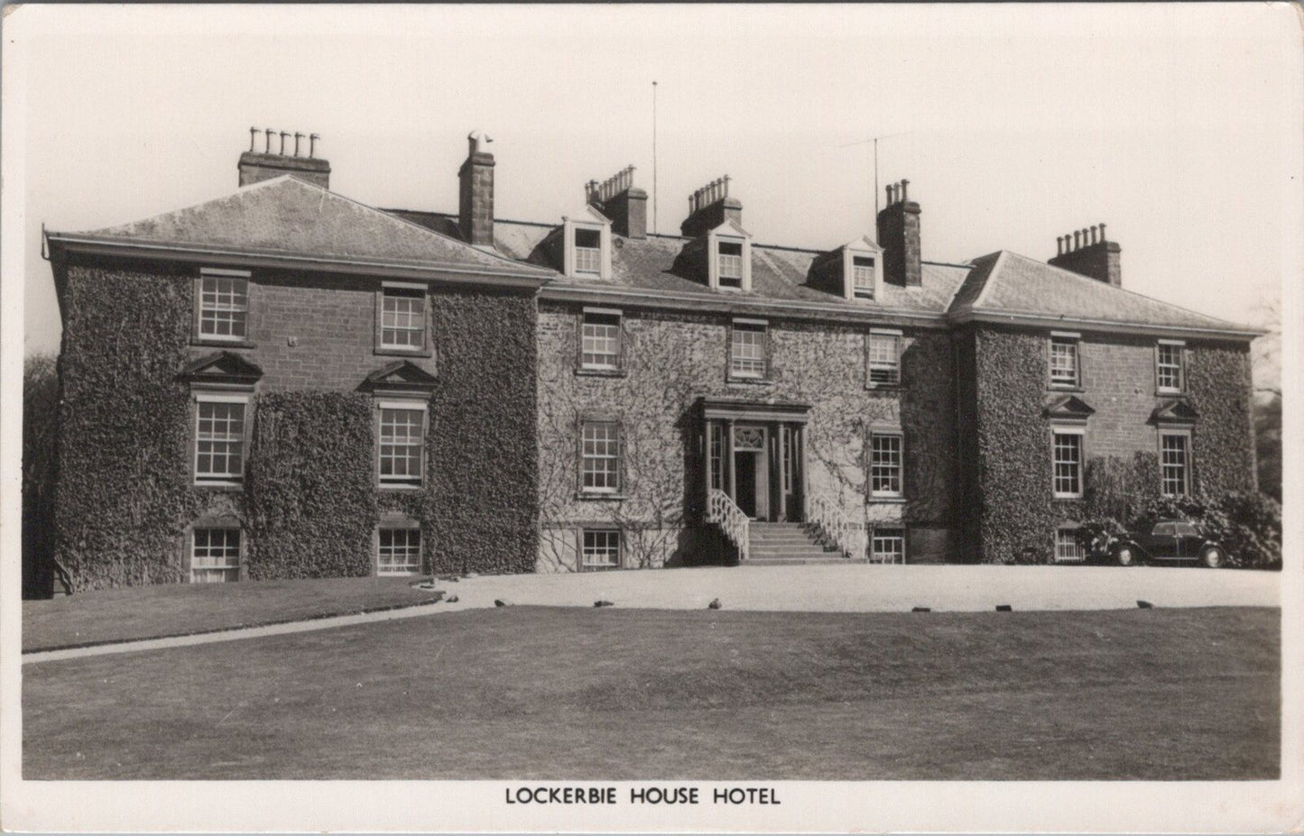 Dumfriesshire Postcard: Lockerbie House Hotel Scotland Manor RPPC 1950s XT3427