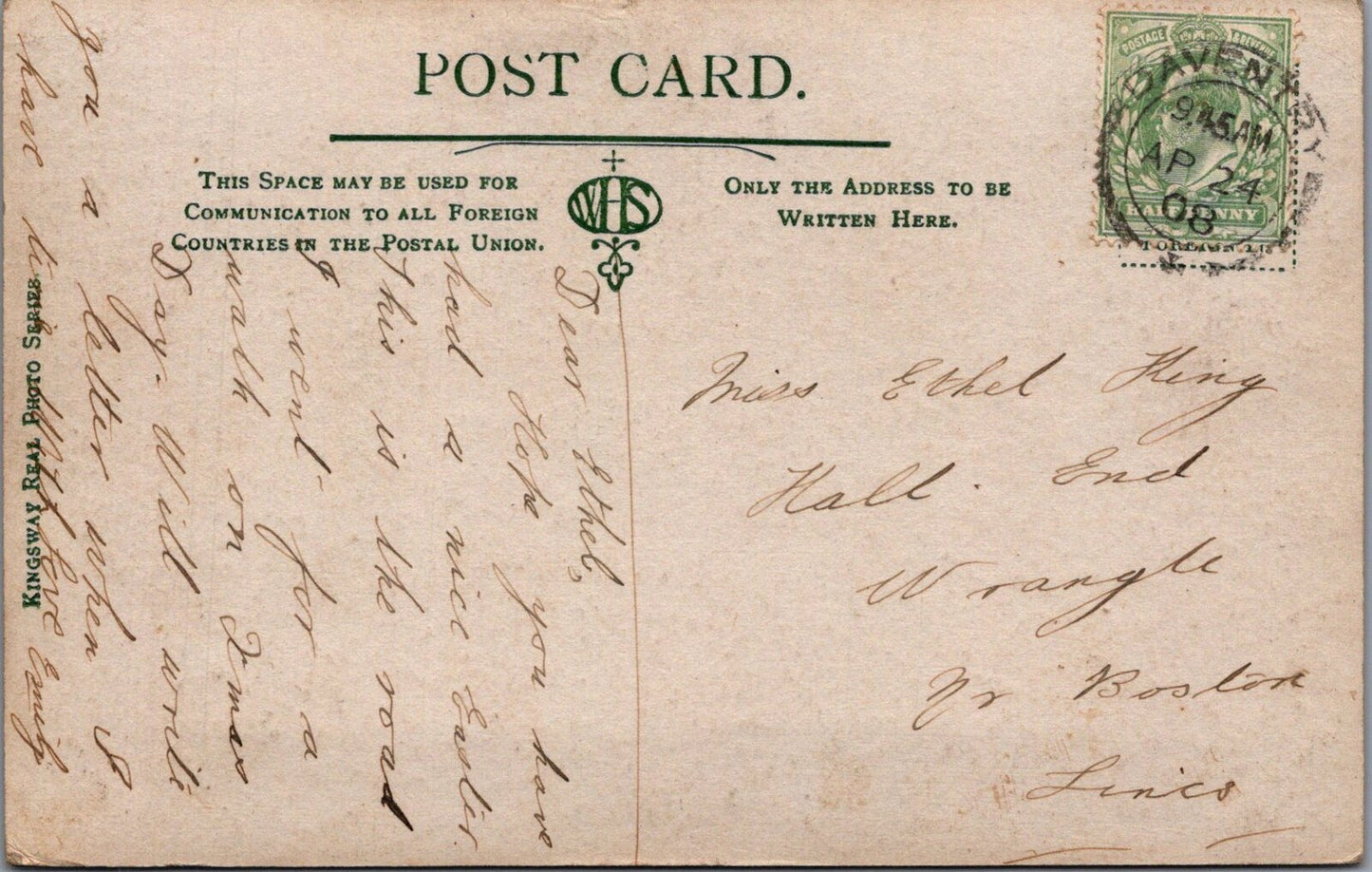 Northamptonshire Postcard: Braunston Road Daventry Street Scene 1908 RPPC XT3429