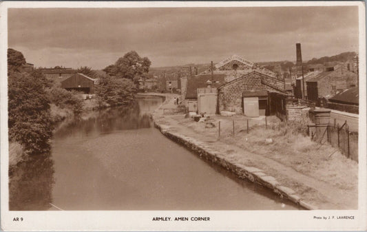 Yorkshire Postcard: Armley Amen Corner Leeds Liverpool Canal Wharf RPPC XT3431
