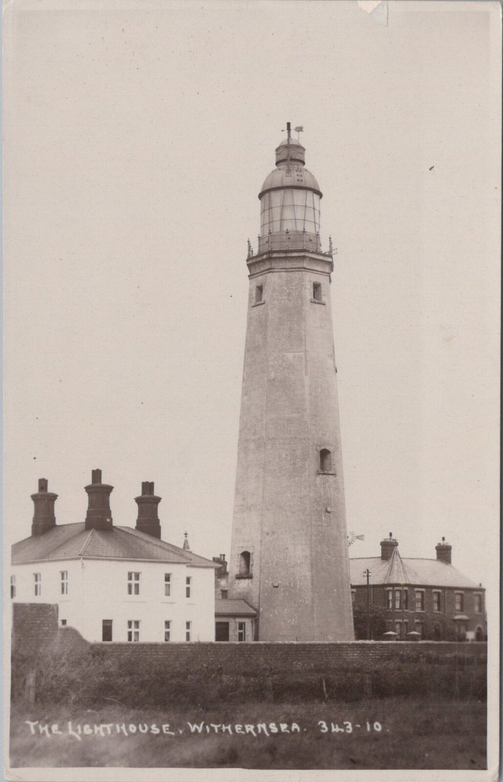 Yorkshire Postcard: Withernsea Lighthouse Tower Buildings RPPC 1920s XT3438