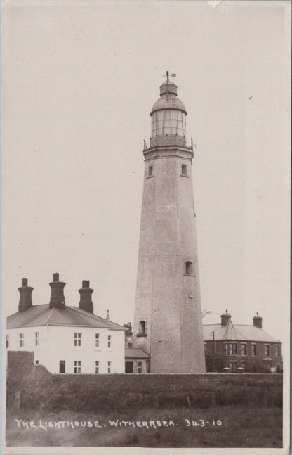 Yorkshire Postcard: Withernsea Lighthouse Tower Buildings RPPC 1920s XT3438