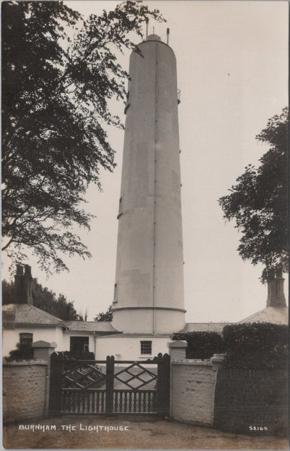 Somerset Postcard: Burnham On Sea High Lighthouse Berrow Road RPPC 1920s XT3442
