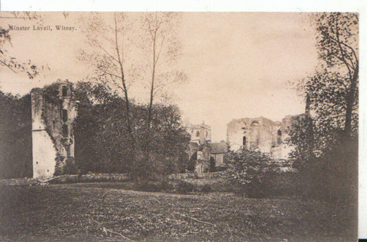 Oxfordshire Postcard: Minster Lovell Hall Ruins nr Witney Church 6097A