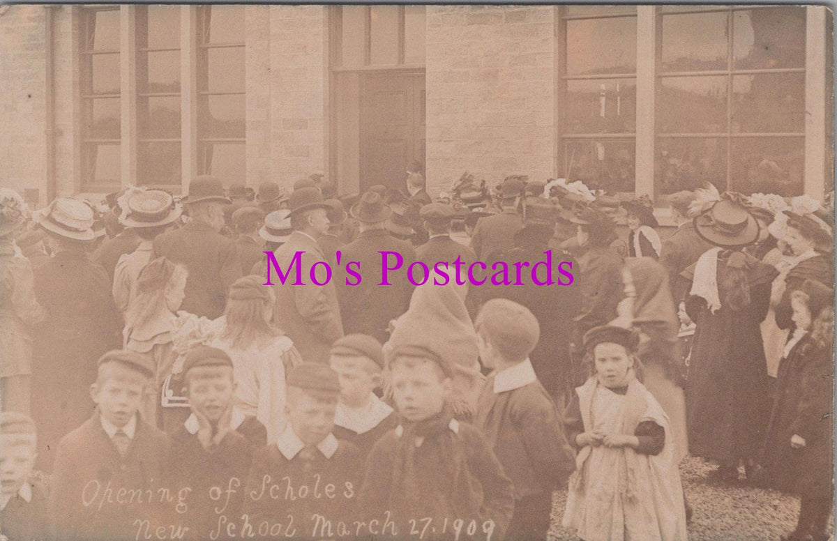 Yorkshire Postcard: Opening Of Scholes New School March 27 1909 SW15331