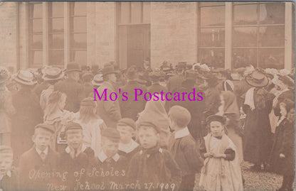 Yorkshire Postcard: Opening Of Scholes New School March 27 1909 SW15331