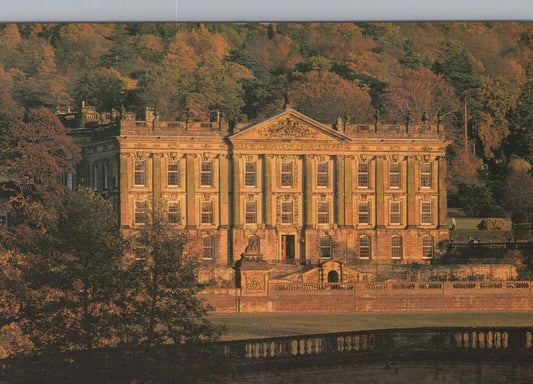 Derbyshire Postcard - Chatsworth House - The West Front at Sunset   RRR224