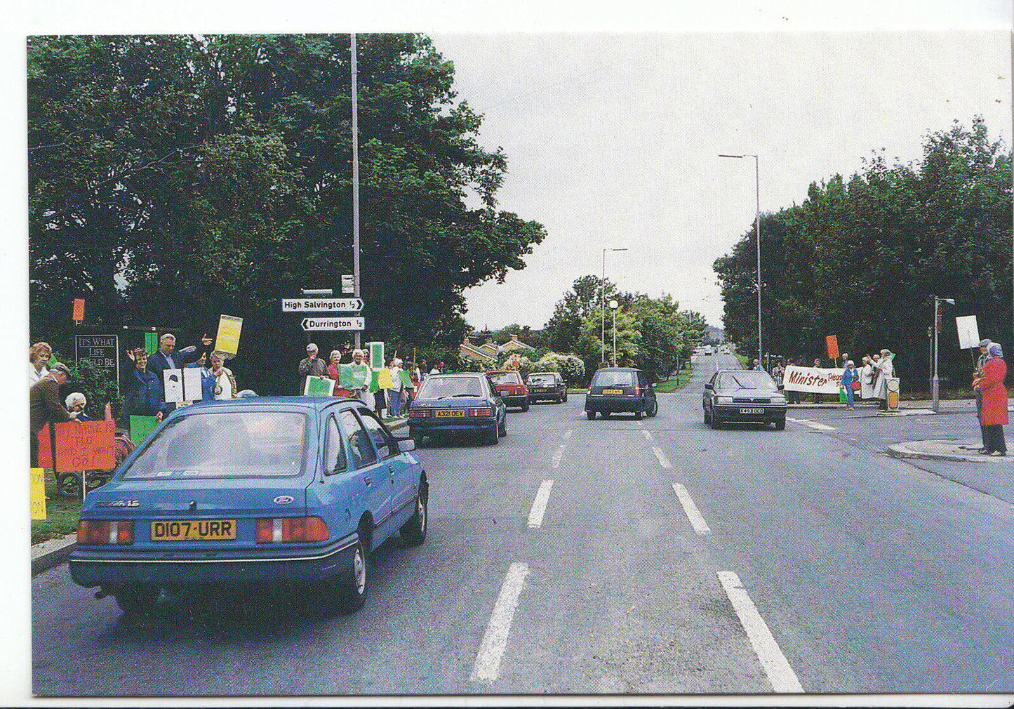 Sussex Postcard: Worthing A27 Action Group Protest, Road Signs 1988 A8409