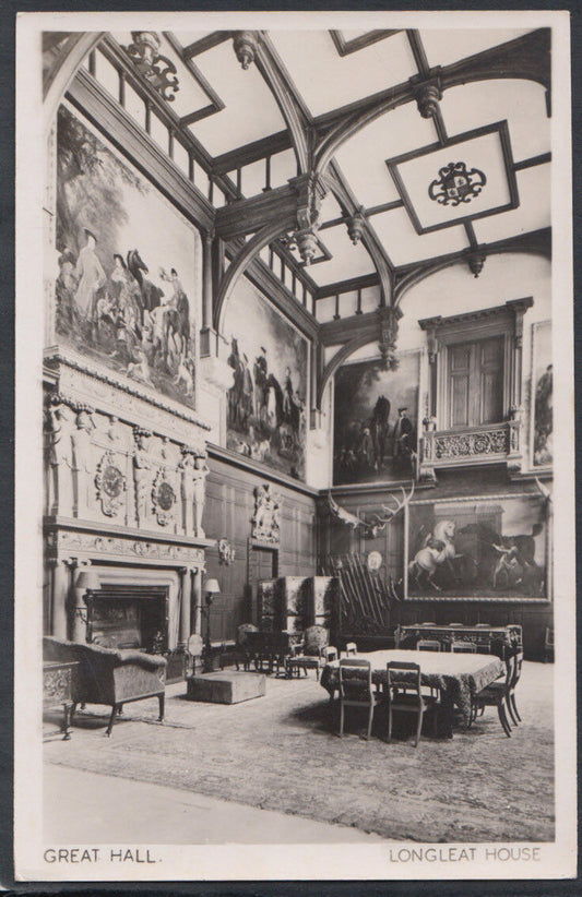 Wiltshire Postcard - Longleat House, The Great Hall  RS11988