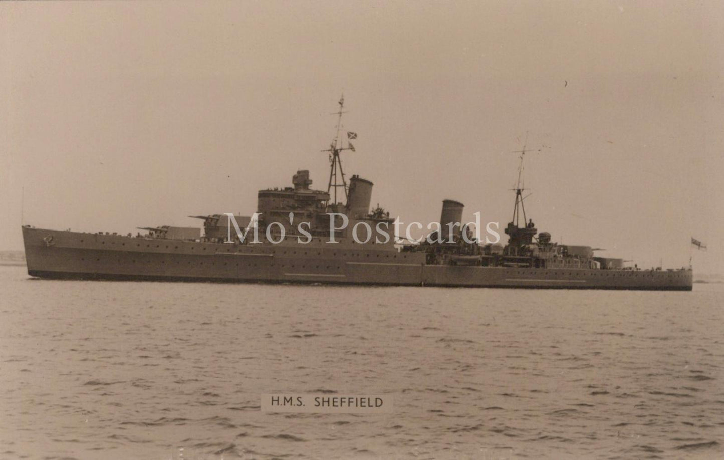 Naval History Postcard - H.M.S.Sheffield, British Royal Navy Light Cruiser  XT81