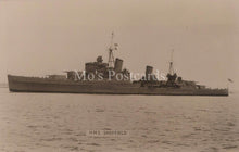 Load image into Gallery viewer, Naval History Postcard - H.M.S.Sheffield, British Royal Navy Light Cruiser  XT81
