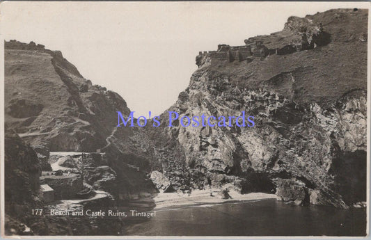 Cornwall Postcard - Tintagel Beach and Castle Ruins  DC2241