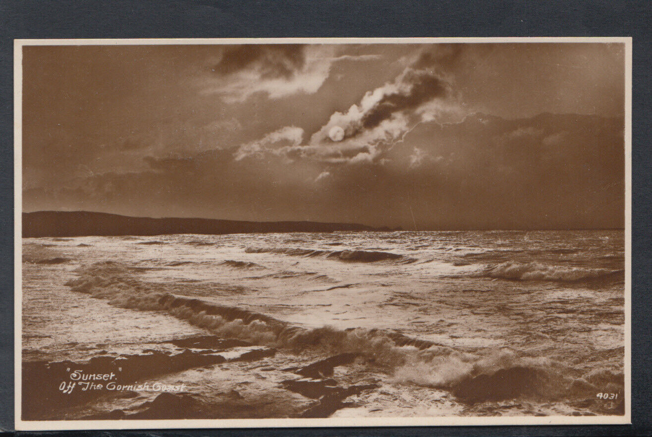 Cornwall Postcard: Moonlight On The Cornish Coast Coastal Sea Waves RS19202