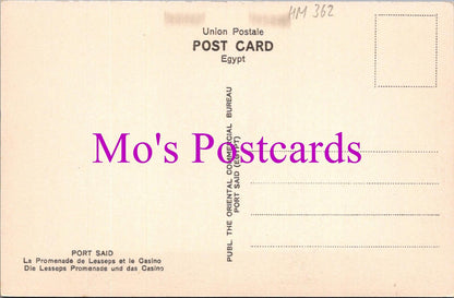 Egypt Postcard - Port Said, The Lesseps Promenade and The Casino  HM362