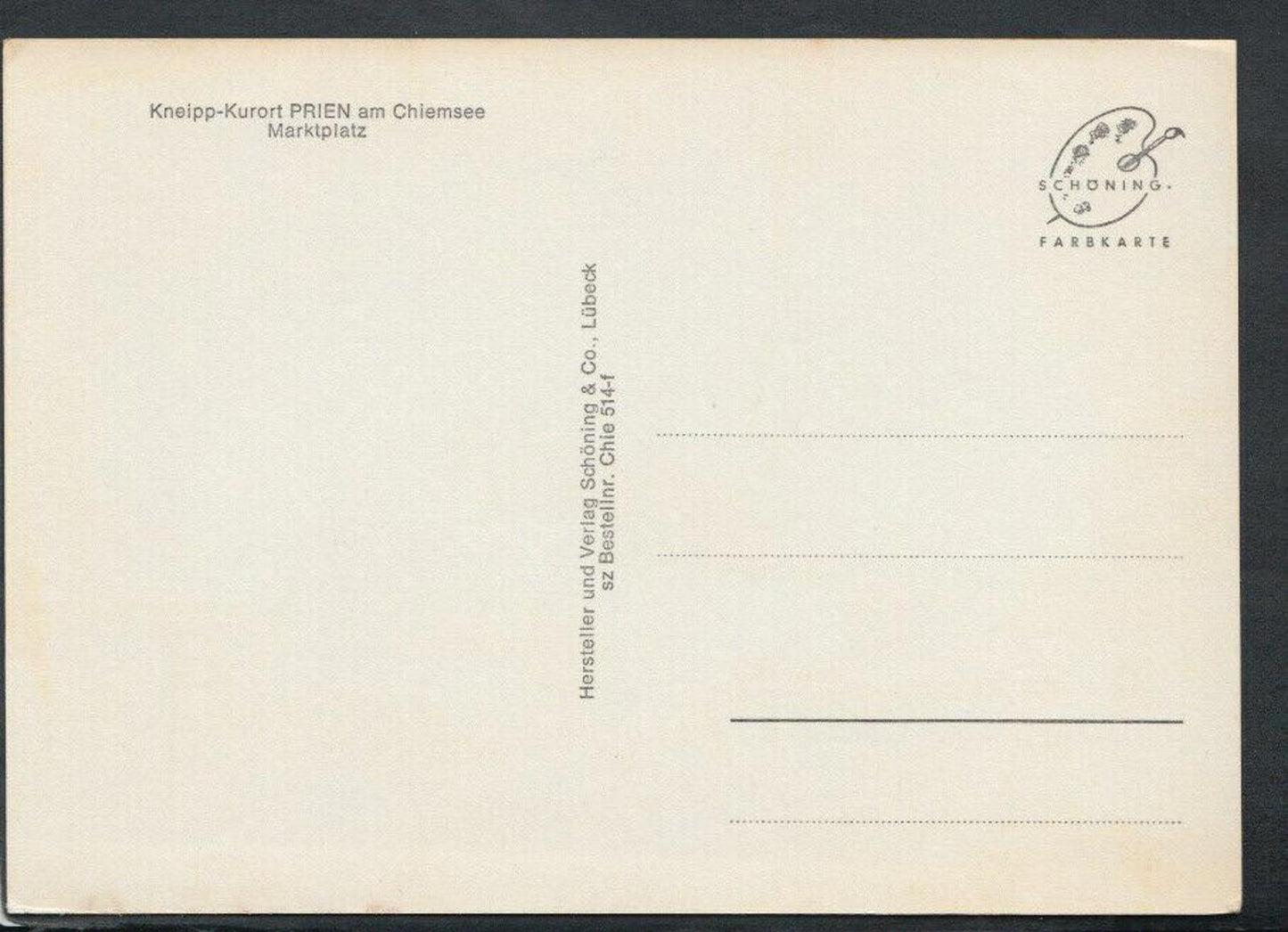 Germany Postcard - Kneipp-Kurort Prien Am Chiemsee Marktplatz  T4100