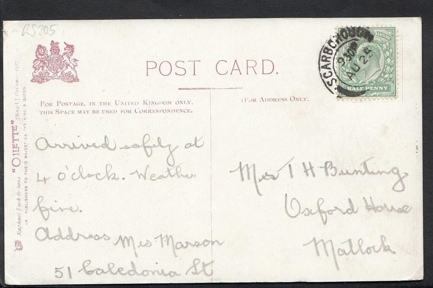 Derbyshire Postcard - Haddon Hall, The Terrace Steps    RS205
