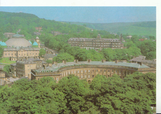 Derbyshire Postcard: Buxton Town Hall, Devonshire Palace Hotel Crescent  9731A