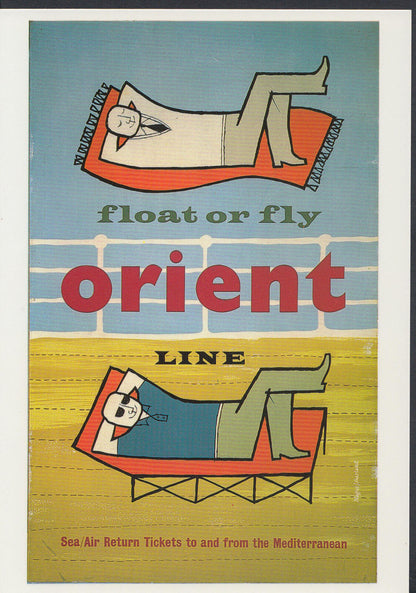 Shipping Postcard: Orient Line Float or Fly Shipping Travel Advert  RR23755