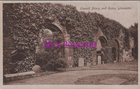 Gloucestershire Postcard - Gloucester, Oswald Priory and Ruins  HM478