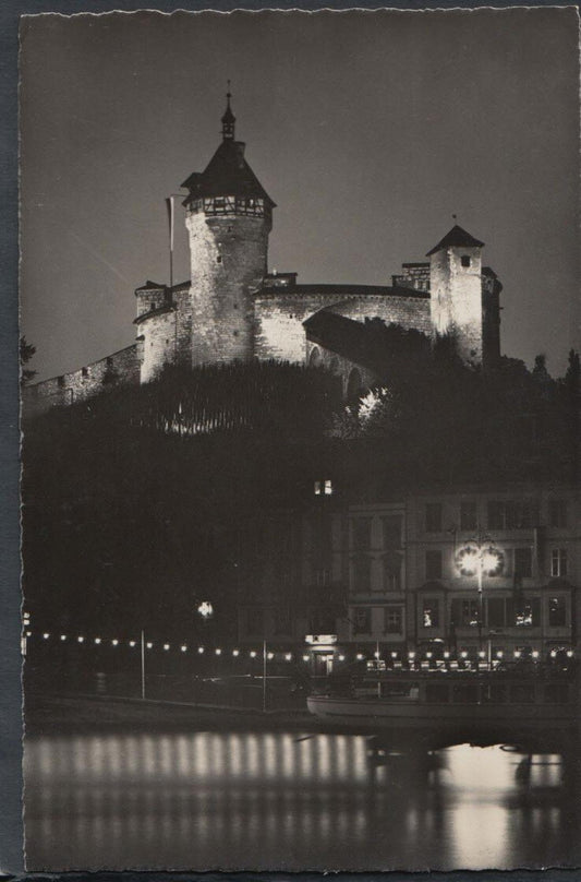 Switzerland Postcard - Schaffhausen; Der Munot (Nachtaufnahme)  RS12162