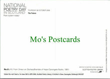 Load image into Gallery viewer, Advertising Postcard - National Poetry Day in Scotland, The Future RR11150
