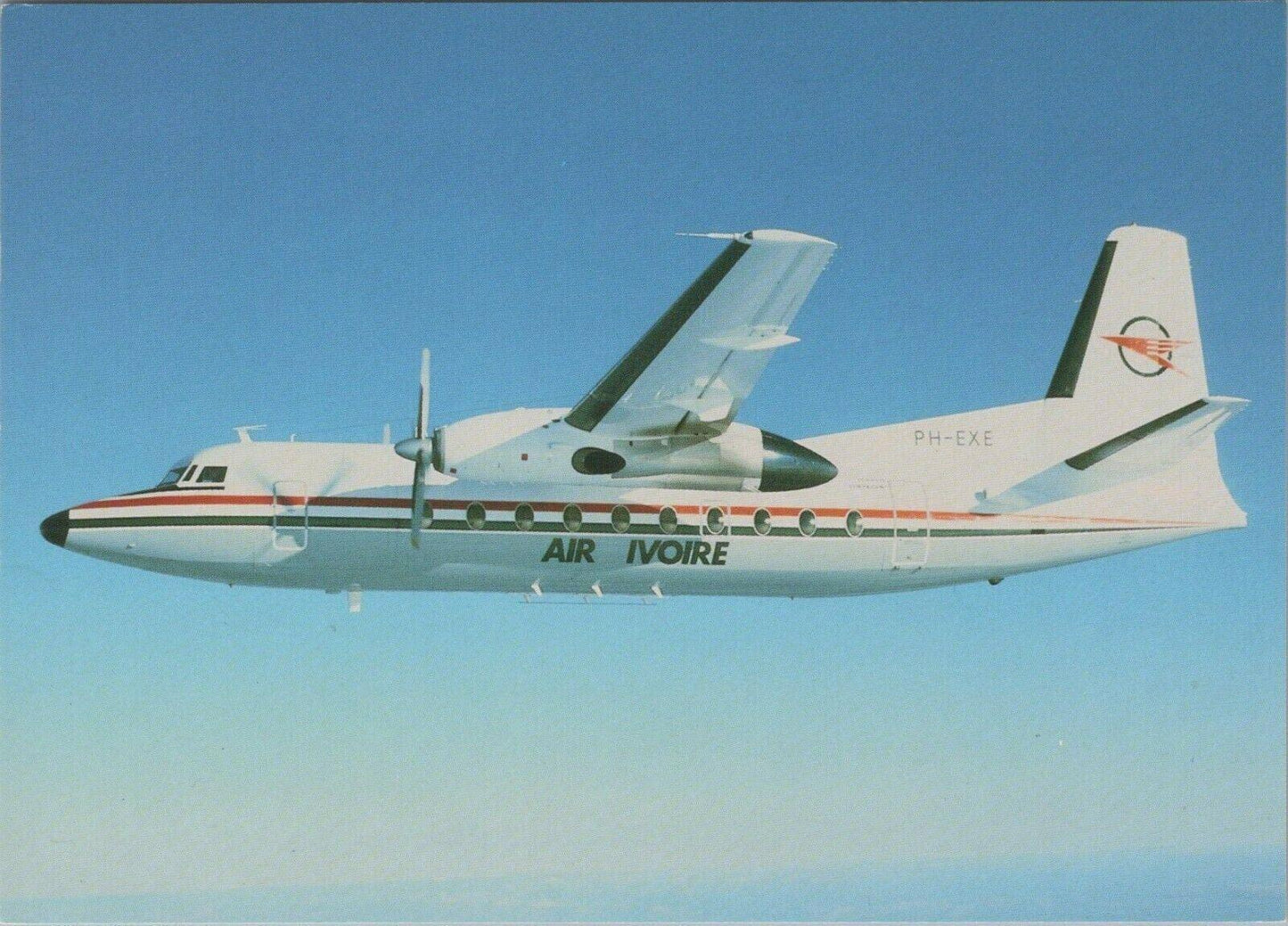 Aviation Postcard: Air Ivoire Fokker F27 Friendship Mk600 PH-EXE 1970s RR13555