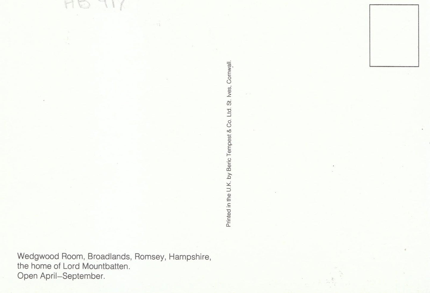 Hampshire Postcard - Wedgwood Room, Broadlands, Romsey   AB917