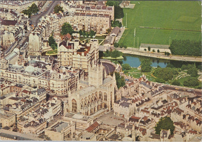 Somerset Postcard - Aerial View of Bath Showing The Abbey  RR23229